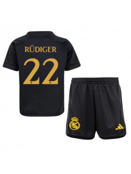 Real Madrid Antonio Rudiger #22 Dječji Rezervni Dres kompleti 2023-24 Kratak Rukavima (+ kratke hlače)